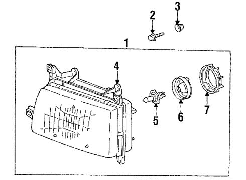 1997 Toyota T100 Headlamps, Electrical Diagram