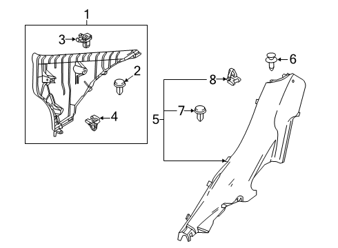 2020 Toyota Yaris Interior Trim - Quarter Panels Diagram 2 - Thumbnail