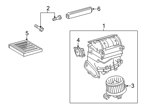 2015 Toyota Prius Plug-In Blower Motor & Fan, Air Condition Diagram