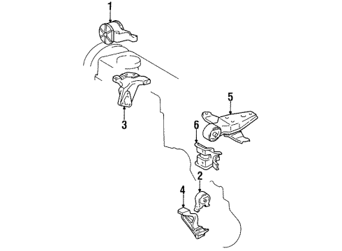 1996 Toyota Tercel Engine & Trans Mounting Diagram 2 - Thumbnail