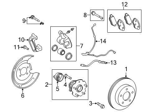 2015 Scion xB Disc Brake Dust Cover Rear Left Diagram for 47882-12110