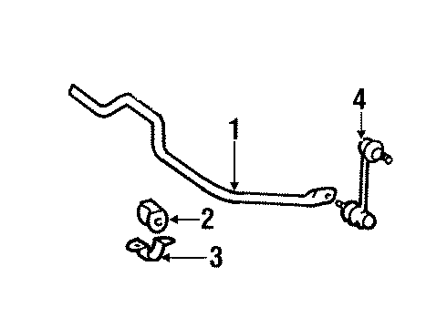 1988 Toyota Camry Rear Suspension Components, Stabilizer Bar Diagram 2 - Thumbnail