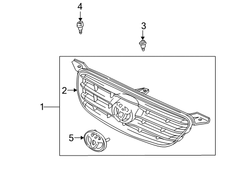 2005 Toyota Corolla Grille & Components Diagram 2 - Thumbnail