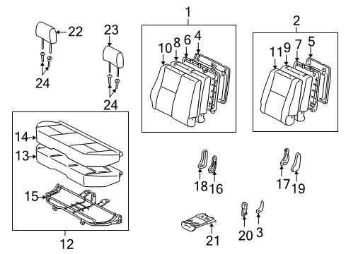 2001 Toyota Tacoma Holder Assembly, Cup Diagram for 66990-04010-B0