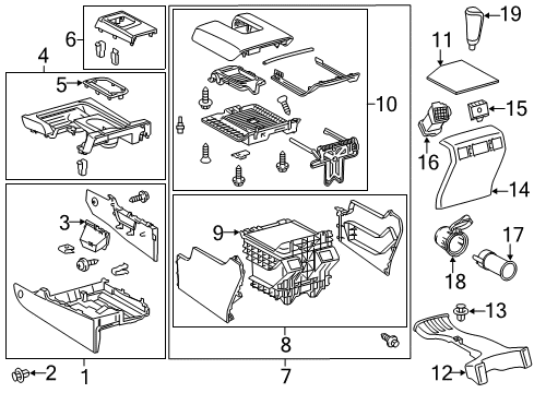 2015 Toyota Tundra Box Assembly, Console, R Diagram for 58910-0C301-C1