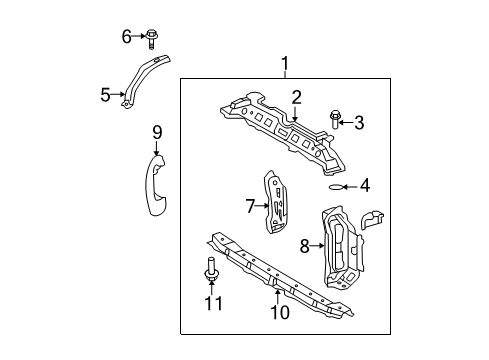 2007 Toyota Yaris Support Sub-Assy, Radiator Diagram for 53201-52230