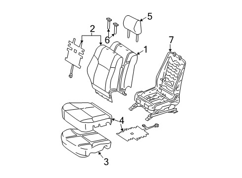 2005 Toyota 4Runner Front Seat Components Diagram 2 - Thumbnail