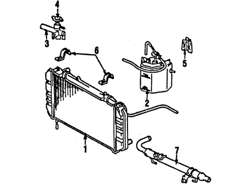 1988 Toyota MR2 Radiator & Components Diagram