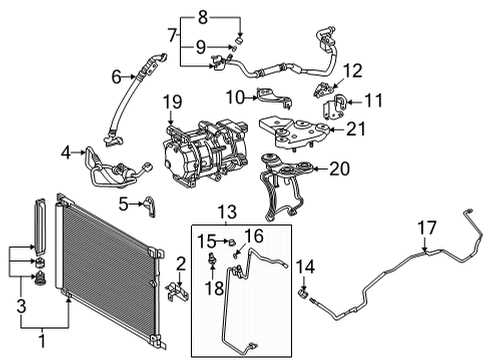 2023 Toyota Mirai Condenser, Compressor & Lines Diagram