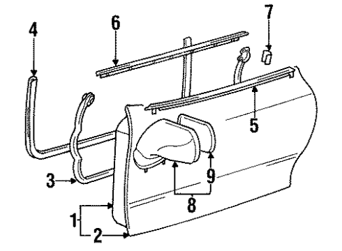 1995 Toyota Supra Outer Rear View Mirror Sub Assembly, Right Diagram for 87931-1B130