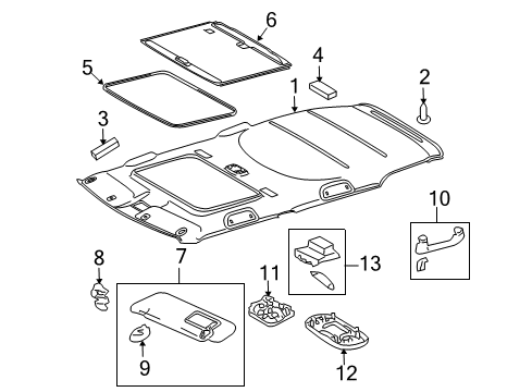 2010 Scion xB Interior Trim - Roof Diagram 1 - Thumbnail