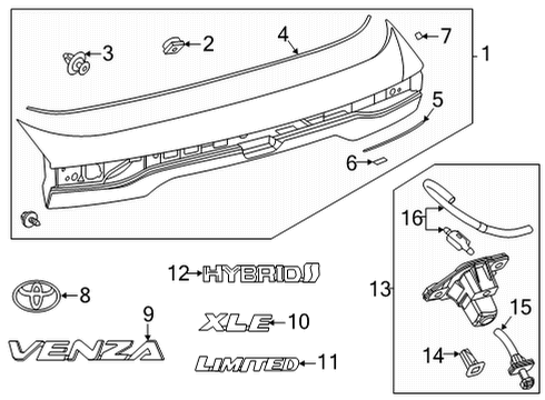 2023 Toyota Venza Sensor, Ultrasonic Diagram for 89341-K0060-A4