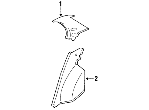 1991 Toyota Tercel Interior Trim - Quarter Panels Diagram 2 - Thumbnail