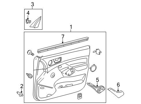 2010 Toyota Tacoma Board Sub-Assy, Front Door Trim, LH Diagram for 67620-04360-B0