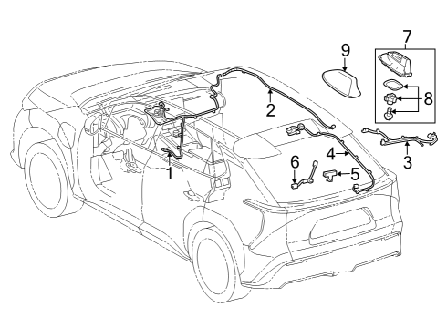 2023 Toyota bZ4X ANTENNA ASSY, TELEPH Diagram for 86760-42050