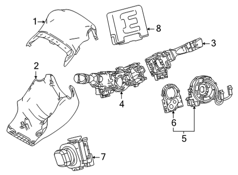 2017 Toyota Mirai Shroud, Switches & Levers Diagram