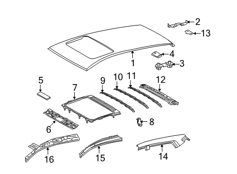 2011 Toyota Matrix Roof & Components Diagram 1 - Thumbnail