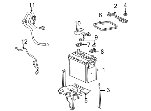 2003 Toyota MR2 Spyder TRUESTART Battery Gr Diagram for 00544-27060-675