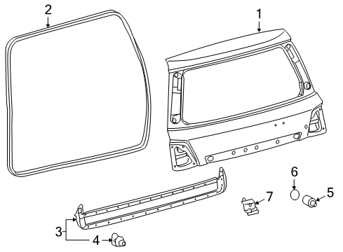 2008 Toyota Land Cruiser Lift Gate - Gate & Hardware Diagram