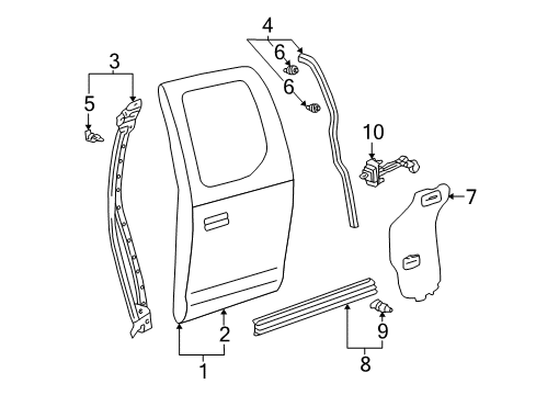 2000 Toyota Tundra Weatherstrip, Access Panel, LH Diagram for 67872-0C010