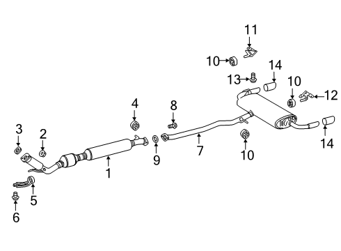 2019 Toyota RAV4 Muffler & Pipe Hanger, Rear Passenger Side Diagram for 17576-25020