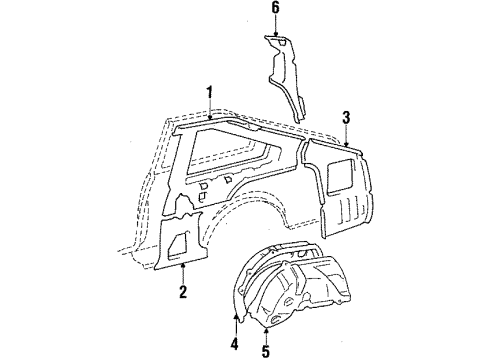 1985 Toyota Celica Quarter Panel - Inner Components Diagram 4 - Thumbnail