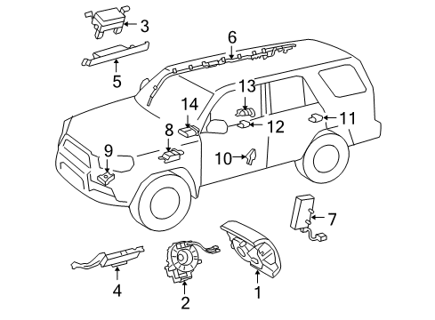 2022 Toyota 4Runner Air Bag Components Diagram