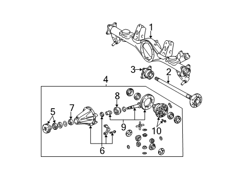 2006 Toyota 4Runner Axle Housing - Rear Diagram