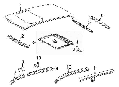 2017 Toyota Tundra Roof & Components Diagram 1 - Thumbnail