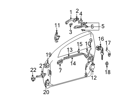 2005 Toyota RAV4 Door & Components Diagram 1 - Thumbnail