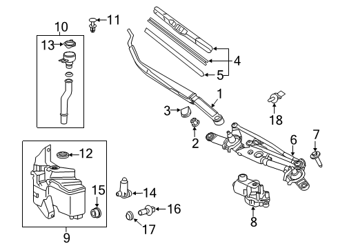 2021 Toyota Corolla Wiper & Washer Components, Body Diagram 4 - Thumbnail