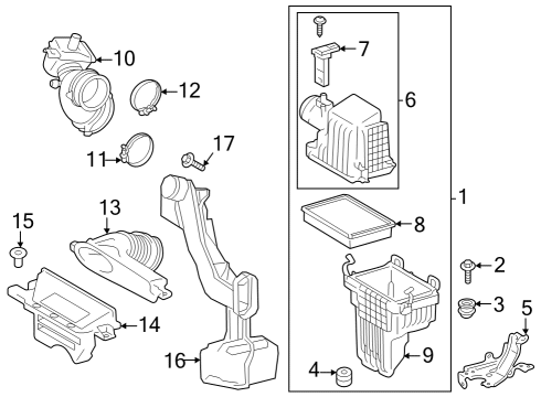 2023 Toyota Corolla INLET, AIR CLEANER Diagram for 17751-37170