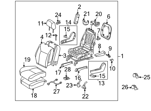 2007 Toyota Sienna Front Seat Cushion Cover, Right(For Separate Type) Diagram for 71071-08010-B0