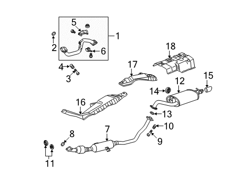 2009 Toyota Corolla Insulator, Main Muffler Heat Diagram for 58327-02050