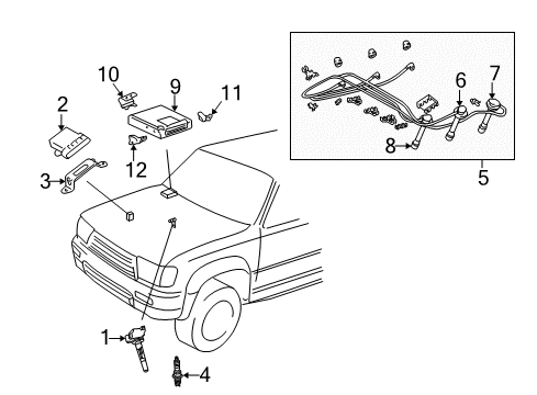 2000 Toyota 4Runner Plug, Spark Diagram for 90919-01192