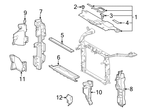 2024 Toyota Grand Highlander Guide Plate, Front Driver Side Diagram for 16695-F0280