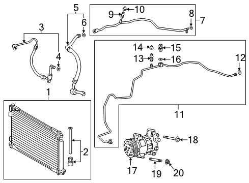 2020 Toyota C-HR Parts, Cooling Unit Diagram for 88899-F4200