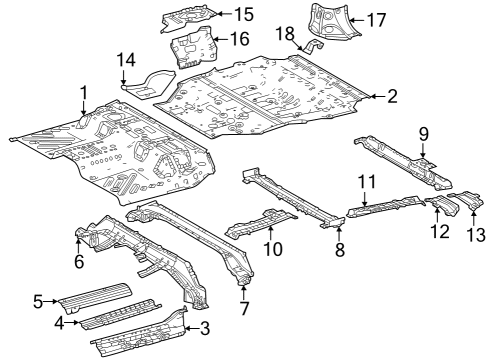 2023 Toyota Sequoia PAN SUB-ASSY, CTR FL Diagram for 58201-0C040