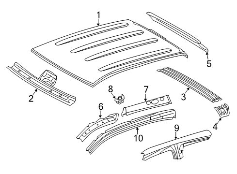 2020 Toyota Tundra Panel, Roof Diagram for 63111-0C310