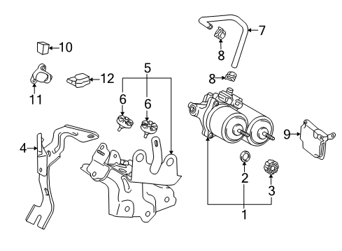 2012 Toyota Prius V Cylinder Assembly, Brake Diagram for 47050-47110