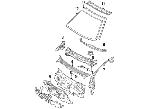 1988 Toyota Corolla Cowl Diagram 2 - Thumbnail