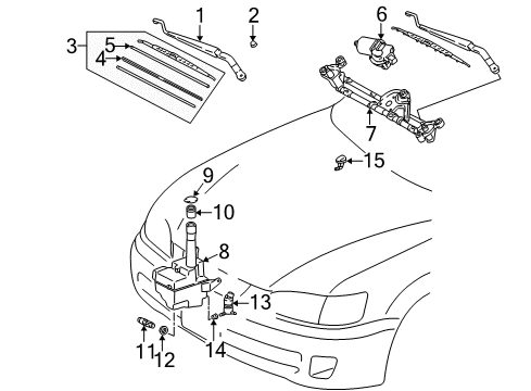 1999 Toyota Camry Wiper Insert-B525 Diagram for 85223-YZZC4