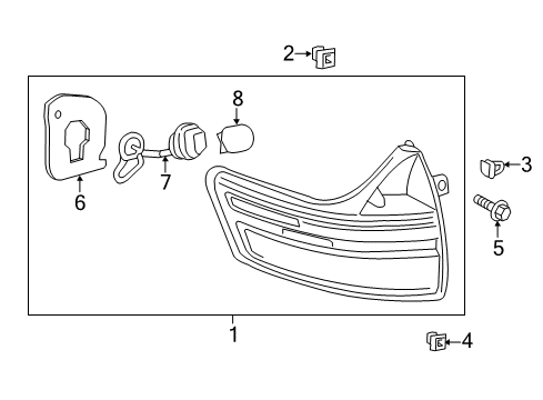 2015 Toyota Sienna Lamp Assembly, Rear Combination Diagram for 81550-08050