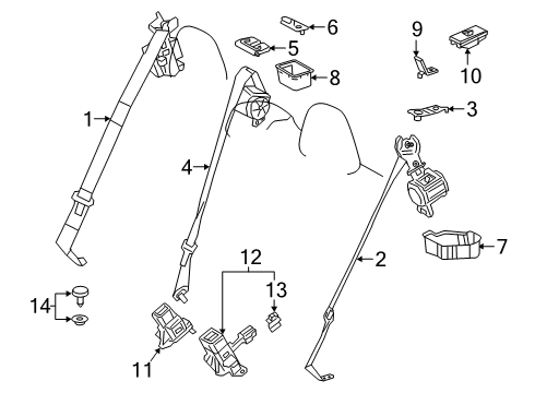 2021 Toyota Corolla Rear Seat Belts Diagram 2 - Thumbnail