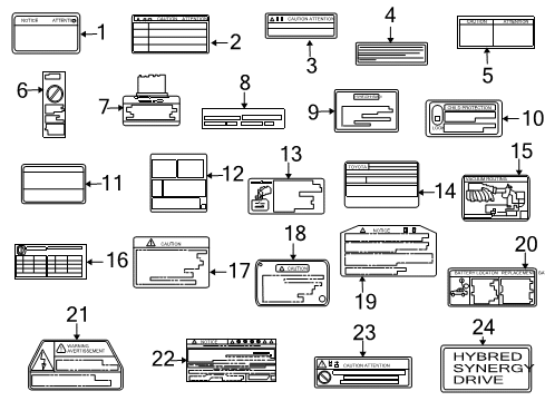 2008 Toyota Camry Plate, Spark Plug Caution Diagram for 11289-28010