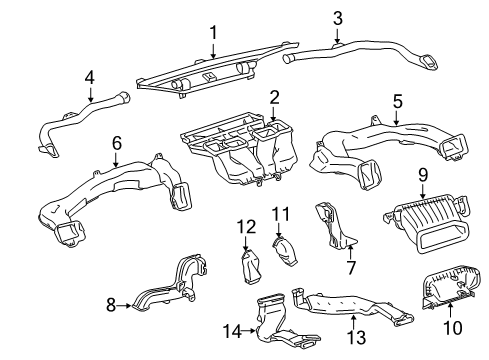 2013 Toyota Sienna Guide, Air Duct, Rear Diagram for 87215-08060