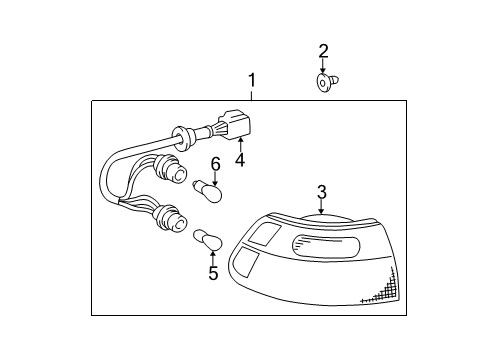 2002 Toyota Sienna Lamp Assy, Rear Combination, LH Diagram for 81560-08020