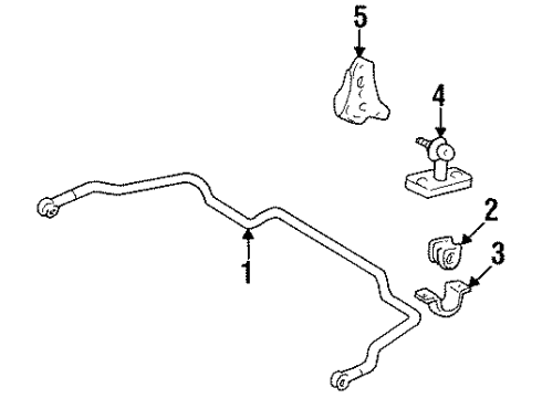 1997 Toyota Land Cruiser Stabilizer Bar & Components - Front Diagram