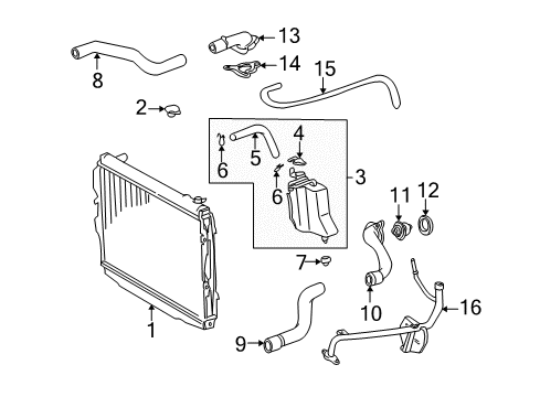 2004 Toyota Tundra Radiator & Components Diagram 1 - Thumbnail