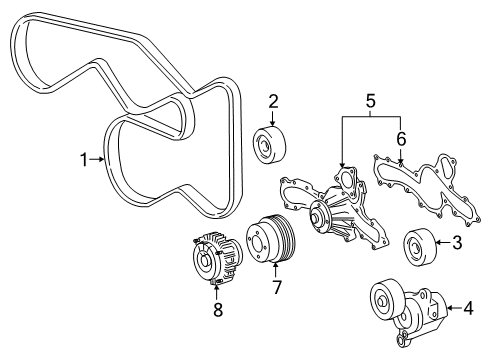 2022 Toyota Tacoma Water Pump, Belts & Pulleys Diagram 2 - Thumbnail